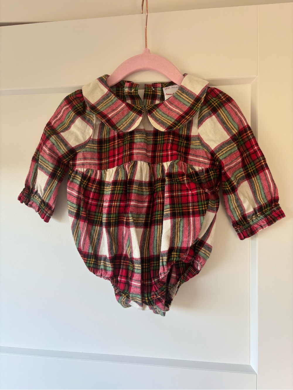 Hanna Andersson Red & Green Plaid Peter Pan Collar One-Piece